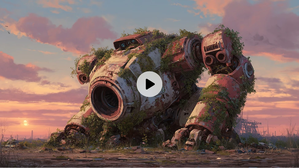 Une vidéo montrant un Robert géant, créée avec le générateur de vidéo AI Ease Veo